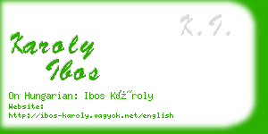 karoly ibos business card